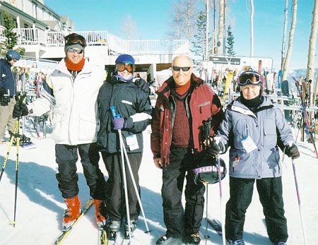 Mom, Dad, Kate and Eric Skiing